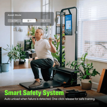 AI Smart Home Gym, All-In-One Digital Weight Workout Machine for Squat, Strength, Cardio, HIIT