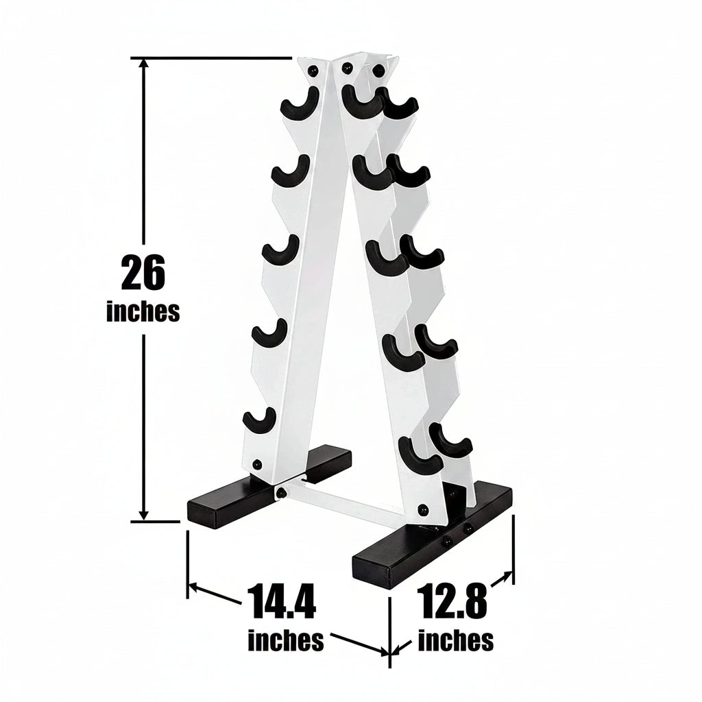 5-25Lb Rubber Coated Hex Dumbbell Set with a Frame Storage Rack Non-Slip Hex Shape for Muscle Toning, Strength Building & Weight Loss - Multiple Choices Available