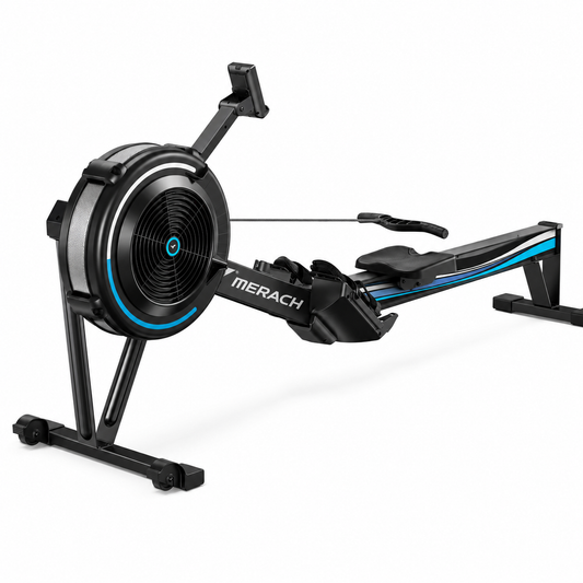 Air Rowing Machine for Home, Professional Air Resistance Magnetic Rower Machine Quiet Resistance Dual Slide Rail with Max 350Lb Weight Capacity for Home 90% Pre-Assembled